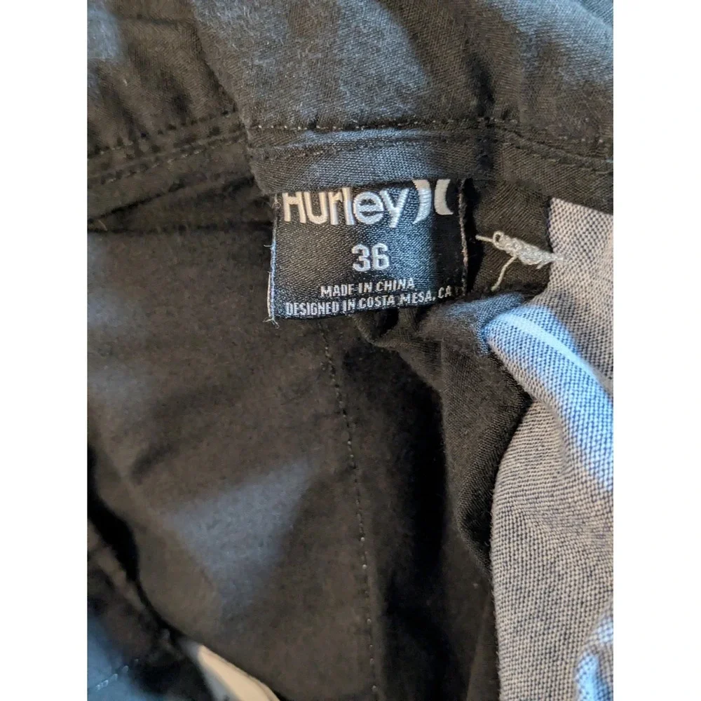 Hurley Shorts Mens Golf Chino Size 36 Blue Striped Flat Front F9692-00
